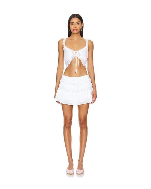 MAJORELLE White Ashlen Mini Skirt