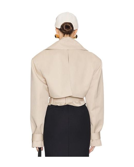 Helsa Natural Oversized Cropped Trench Coat