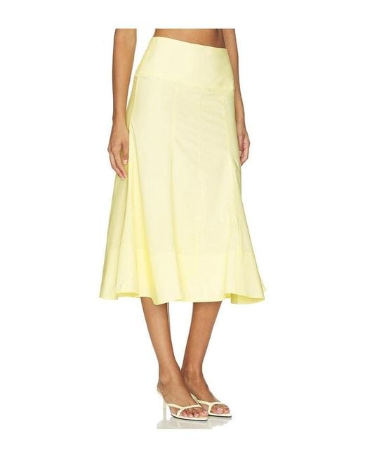 Camila Coelho Yellow Nara Midi Skirt