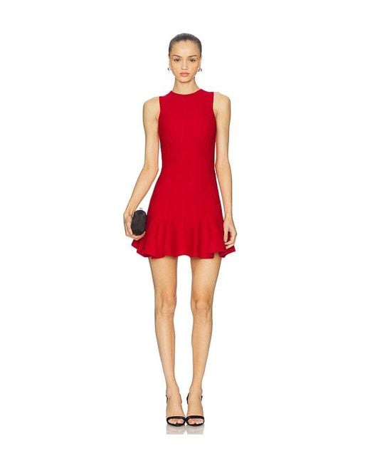 Fleur du Mal Red Dropped Waist Knit Corset Dress