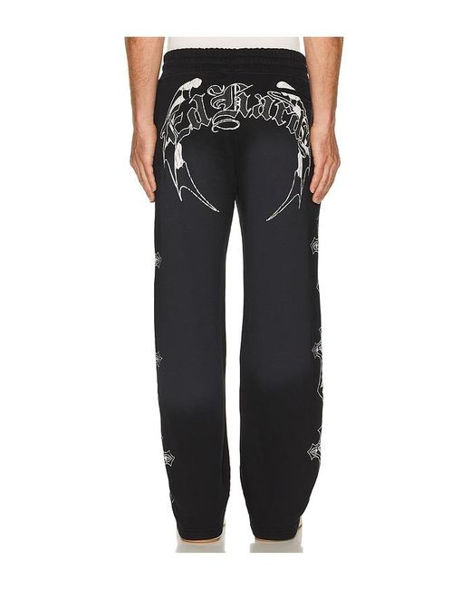 Ed Hardy Black Crosses Skulls Baggy Sweatpant for men