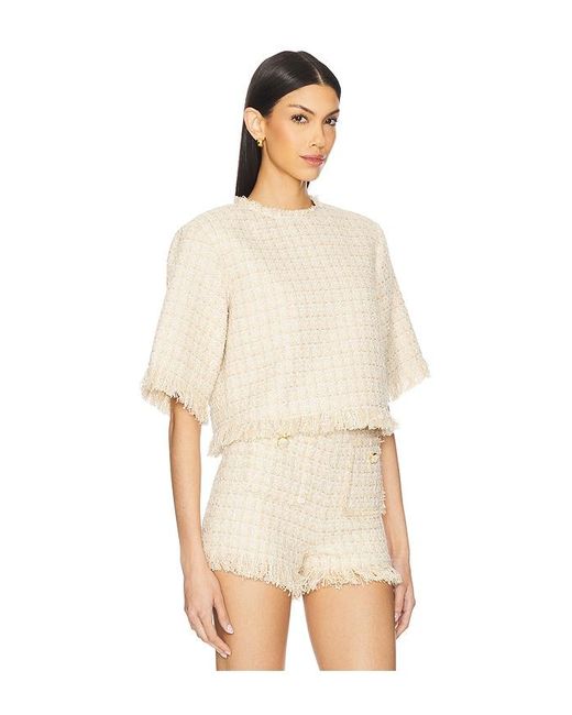 GIUSEPPE DI MORABITO Natural Short Sleeve Top