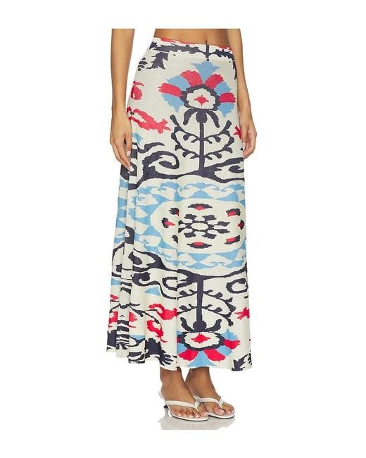 MISA Los Angles White Ocean Midi Skirt