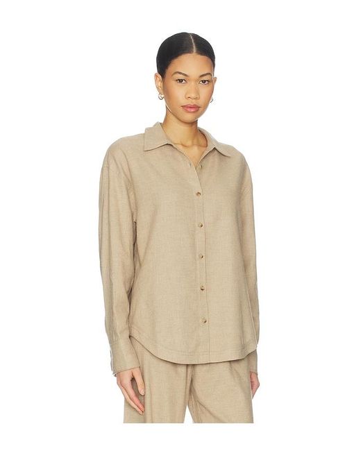 La Ligne Natural Oversized Flannel Shirt