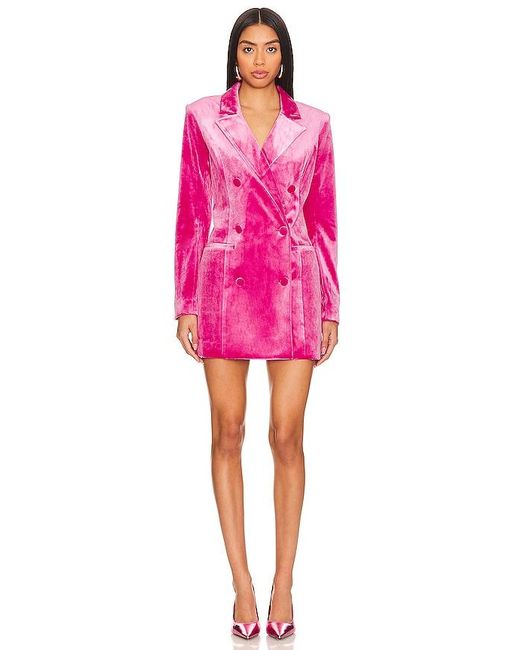 GOOD AMERICAN Pink Velvet Exec Blazer Dress