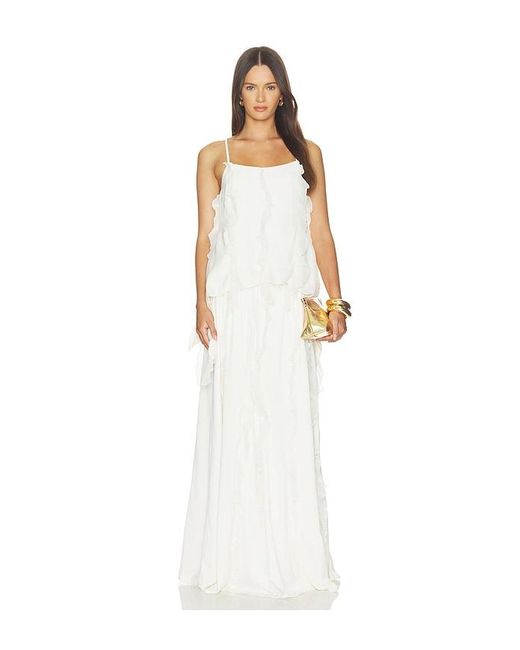 SNDY'S White Sereia Maxi Skirt