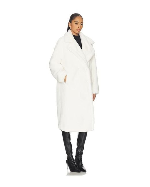 MORE TO COME White Calliope Faux Fur Coat