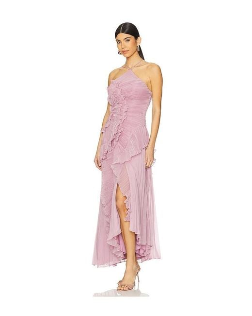 AMUR Pink Lorelie Halter Gown
