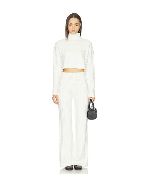 WellBeing + BeingWell White Juno Cable Knit Pant