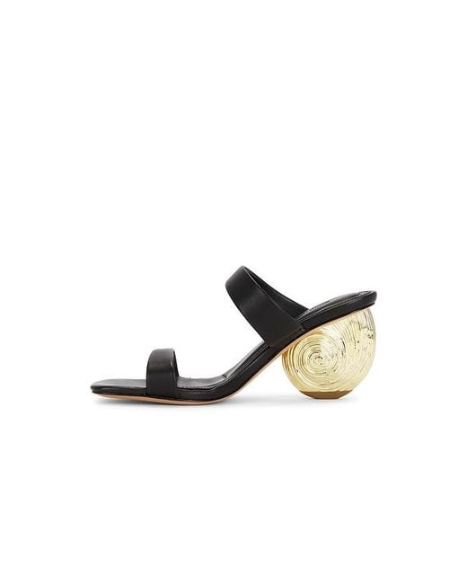 Jonathan Simkhai Black Marion Metallic Leather Shell Heel