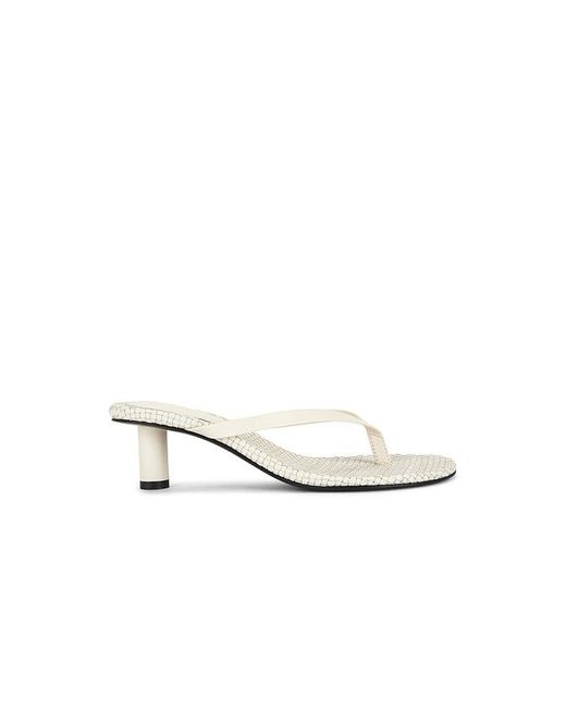 St. Agni White Woven Thong Heel