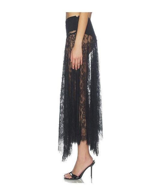 Lovers + Friends Black Alegra Midi Skirt