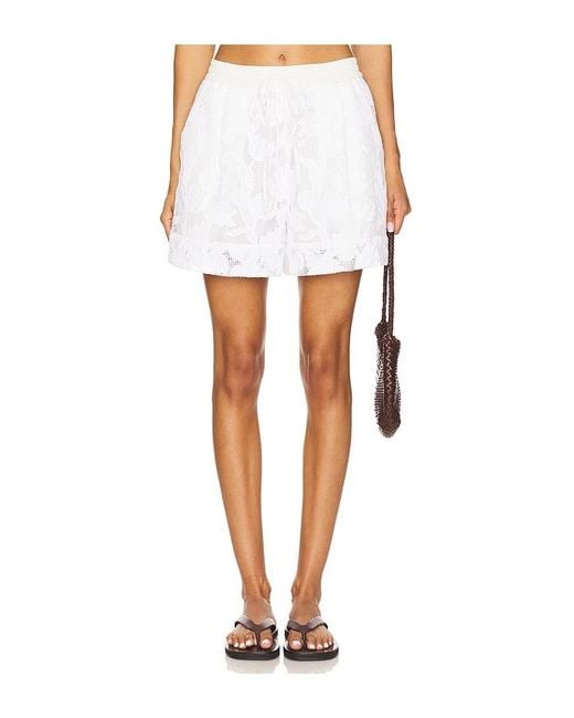 Essentiel Antwerp White Hazer Lace Shorts