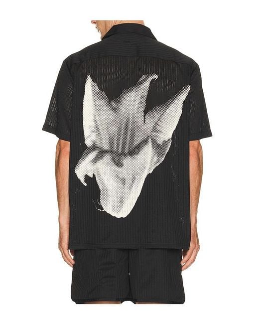 Filling Pieces Black Resort Mesh Shirt for men