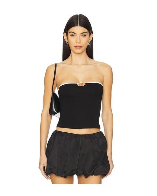 superdown Black Whitney Strapless Top