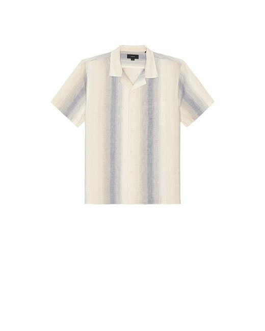 Vince White Marina Stripe Short Sleeve Cabana Shirt for men