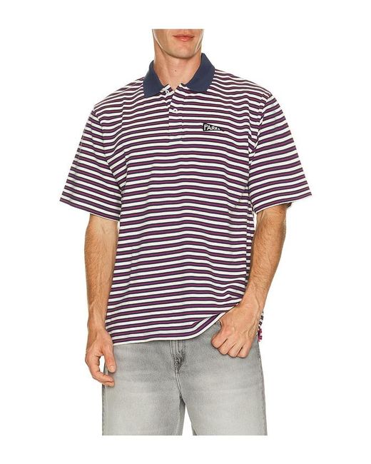 by Parra Red Flag Striper Polo Shirt for men