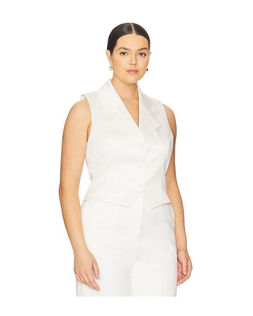 L'academie White 'Academie Carinne Satin Vest Top