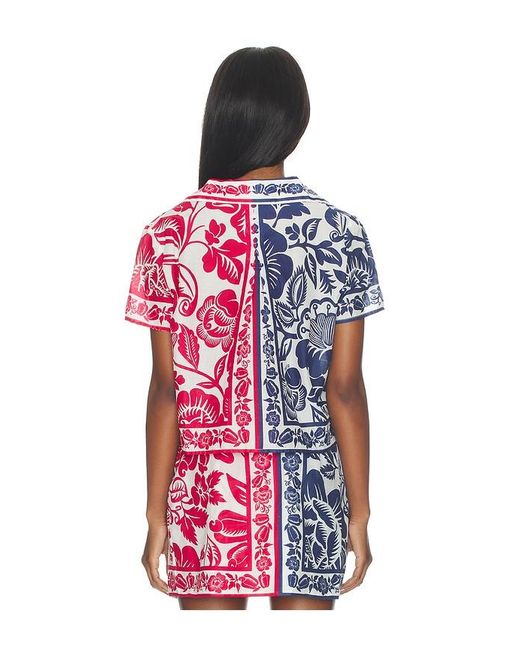 Farm Rio Red Cashew And Birds Shirt