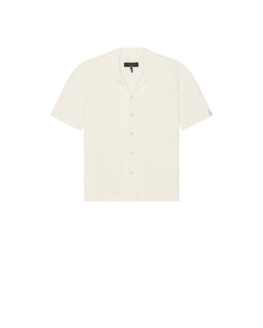 Rag & Bone White Zuma Ottoman Camp Shirt for men
