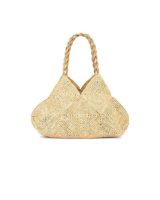 Flora Bella Natural Foggia Crochet Raffia And Leather Tote Bag