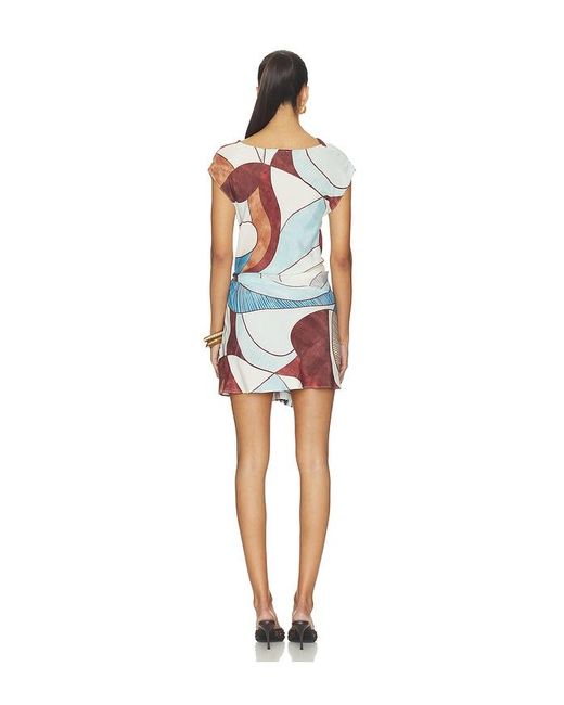 ROAME. Blue Remy Fringed Mini Dress