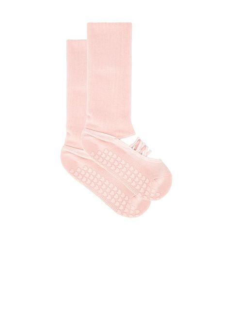 WellBeing + BeingWell Pink Scrunch Ballet Grip Sock