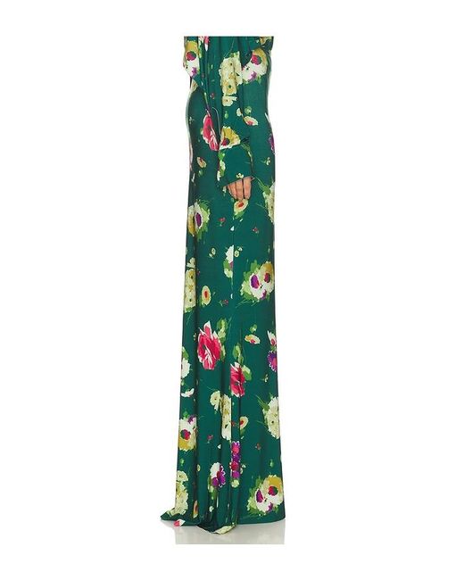 Norma Kamali Green Obie Long Skirt