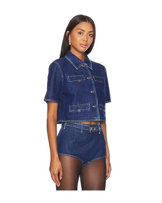 Lioness Blue Halston Denim Top