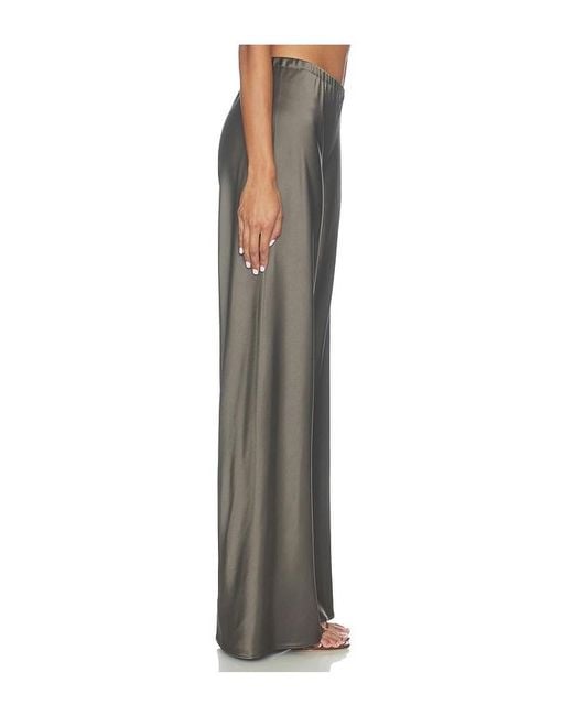 La Ligne Gray Satin Wide Leg Pant