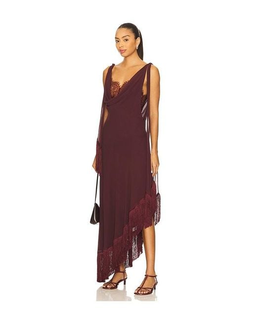 De La Vali Purple Mistral Midi Dress