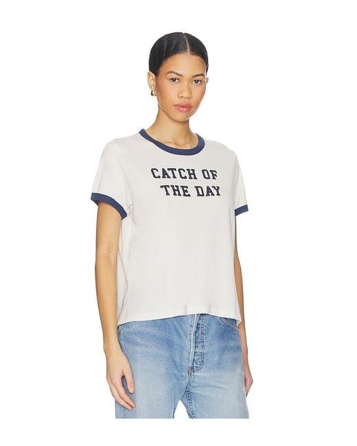 The Laundry Room White Catch Of The Day Ringer Tee