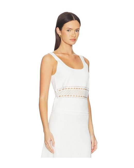 Jonathan Simkhai White Fitzgerald Open Stitch Knit Tank