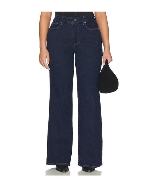 GOOD AMERICAN Blue Good Waist Palazzo Jeans