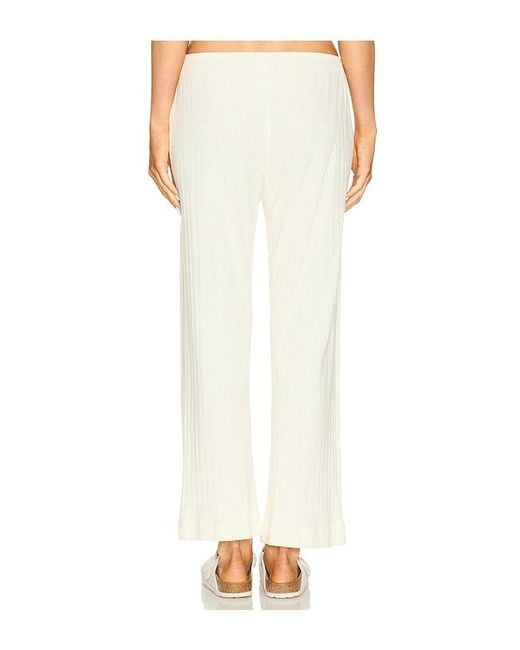 DONNI. White Pointelle Simple Cropped Pant