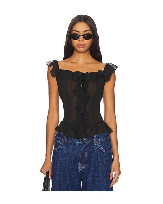 Lioness Blue Timeless Ruffle Top