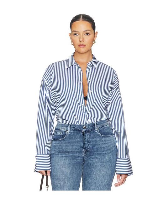 GOOD AMERICAN Blue Oversized Shirt