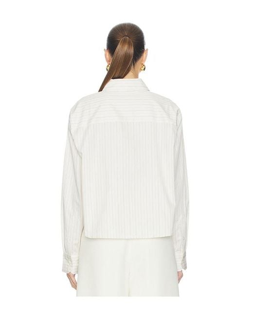 Anine Bing White Essie Cropped Shirt