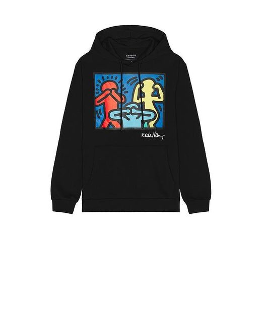Reason Black Keith Haring Characters Hoodie for men