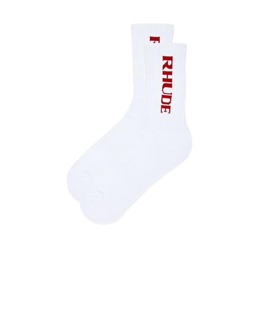 Rhude White Filtaro Logo Sock for men
