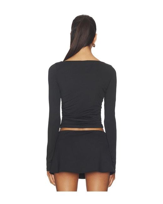 SNDY'S Black Ashley Boat Neck Top