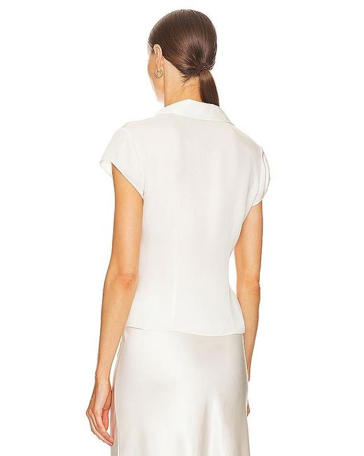 Theory White Cap Sleeve Blouse