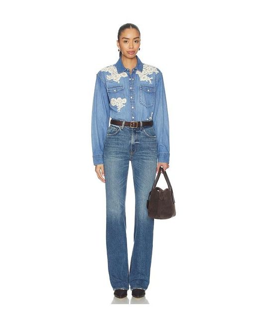 LoveShackFancy Blue Kelith Shirt
