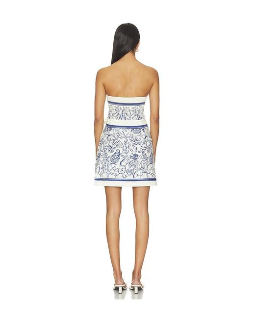 Jonathan Simkhai Blue Darbie Linen Bustier Mini Dress