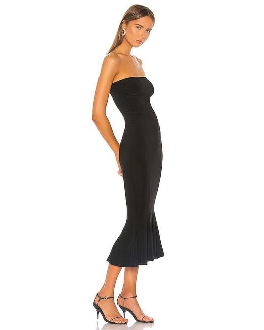 Norma Kamali Black Strapless Fishtail Dress