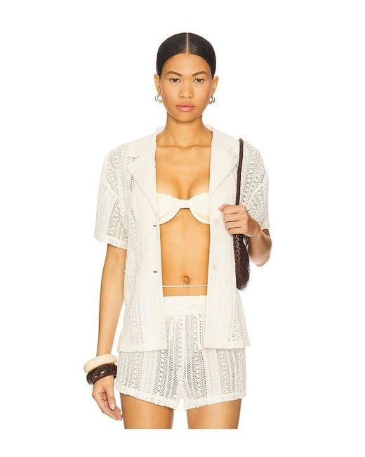 ALL THE WAYS White Rosie Button Up Top