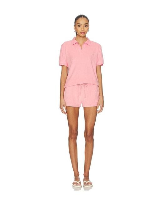Towelling Embroidered Polo En Color Rosado Talla (También En M) Hunza G de color Pink