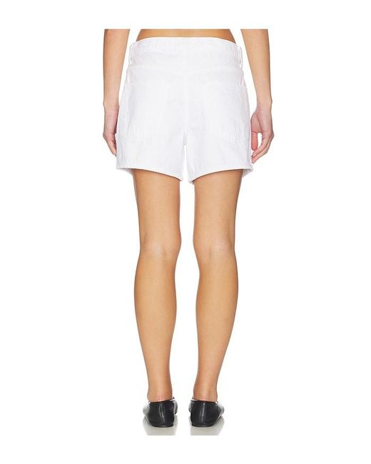 Agolde White Leith Oversized Shorts