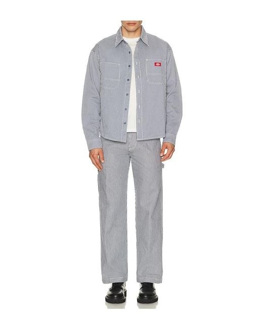 Dickies Gray Hickory Long Sleeve Work Shirt for men