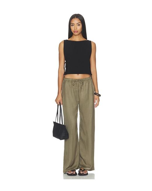 Leset Black Ari Boatneck Tie Top